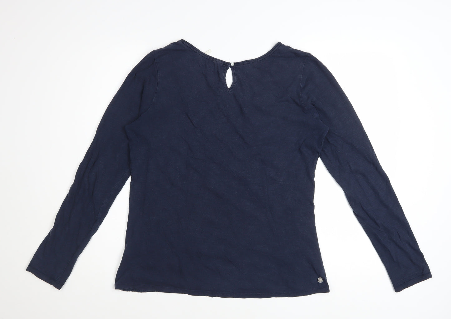 FatFace Women's Blue Long Sleeve Embroidered Tunic Blouse Size 12