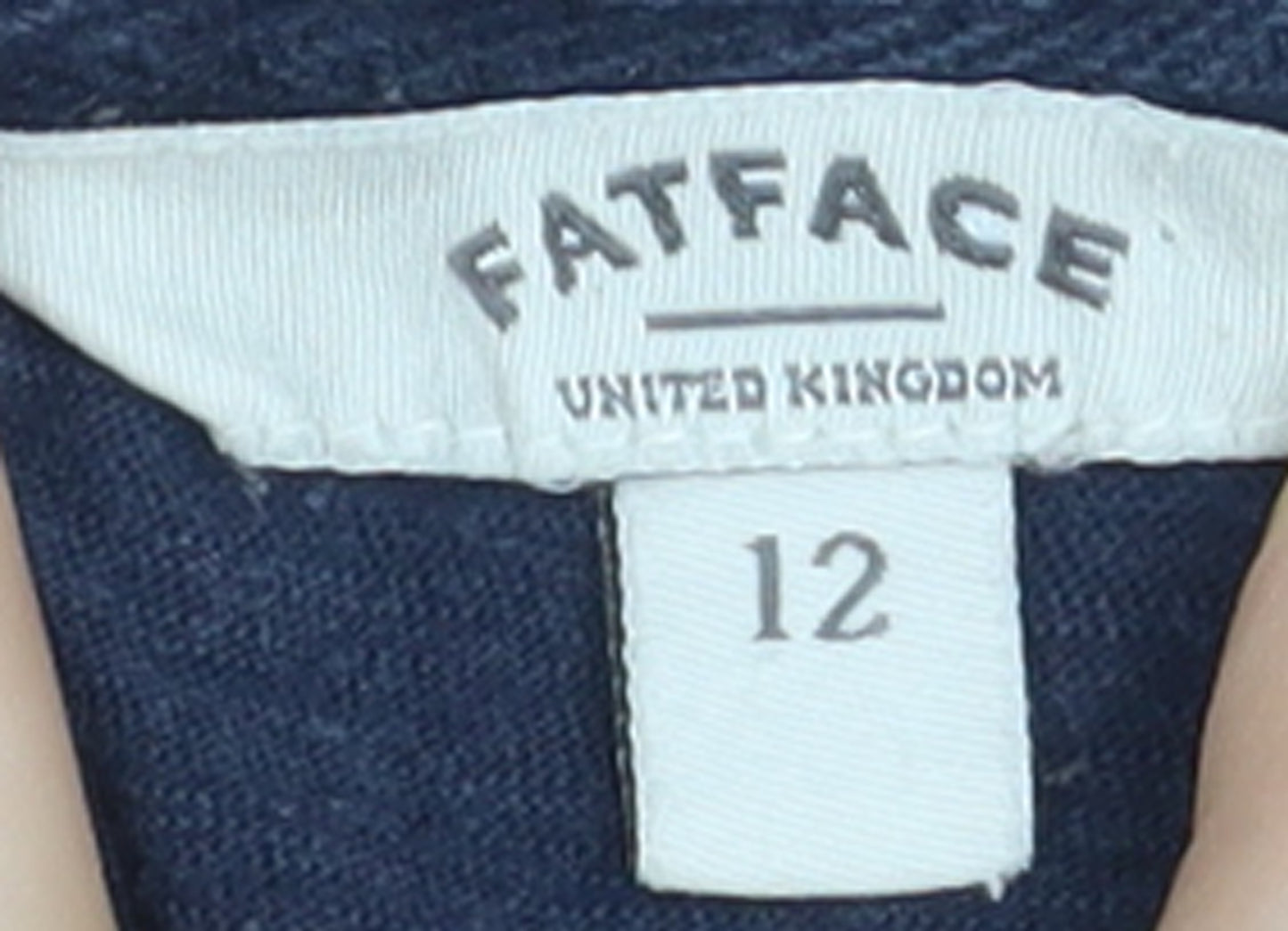 FatFace Women's Blue Long Sleeve Embroidered Tunic Blouse Size 12