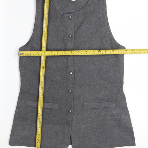 H&M Women's Grey Sleeveless Knit Button Blouse Size S