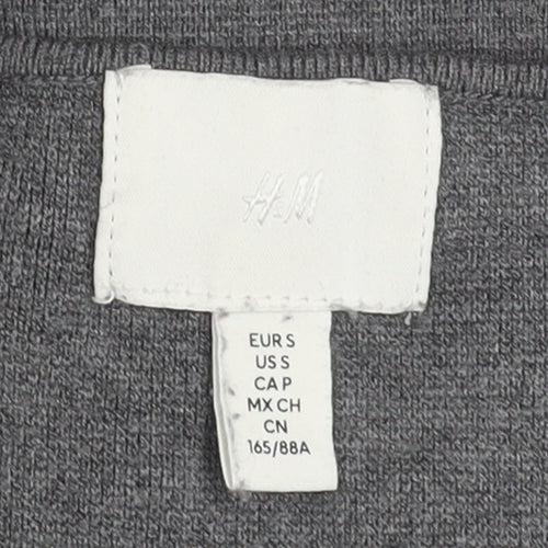 H&M Women's Grey Sleeveless Knit Button Blouse Size S