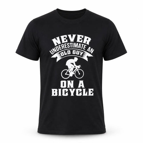 6TN Men's Black Funny Bicycle Graphic Cotton T-Shirt Size M