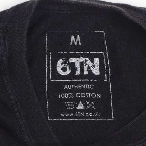 6TN Men's Black Funny Bicycle Graphic Cotton T-Shirt Size M