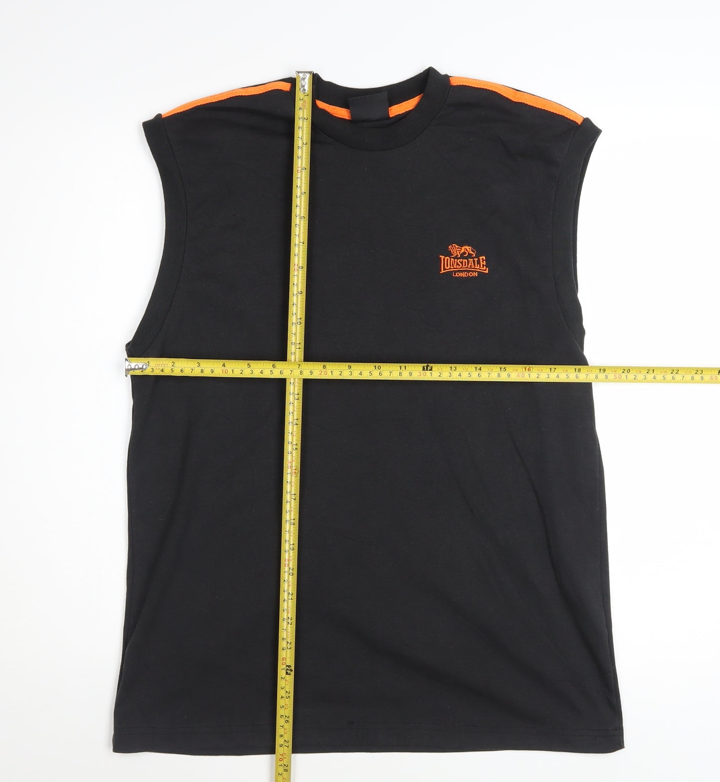 Lonsdale Men's Black Sleeveless Sports T-Shirt Size S
