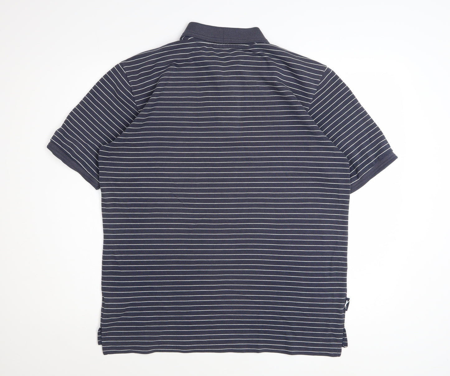 Slazenger Men’s Blue Striped Polo Shirt Size M Cotton Casual