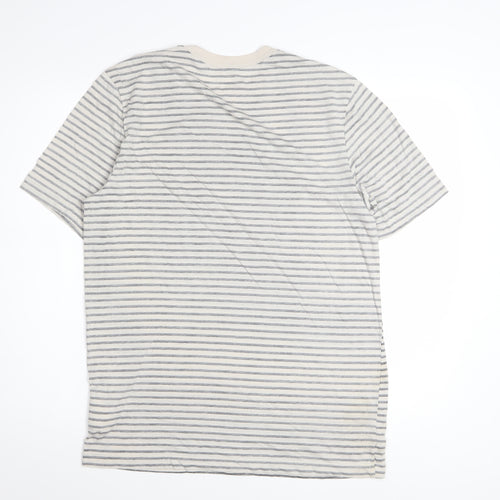 Nike Mens Beige Stripe Short Sleeve Crew Neck Air T-Shirt Medium