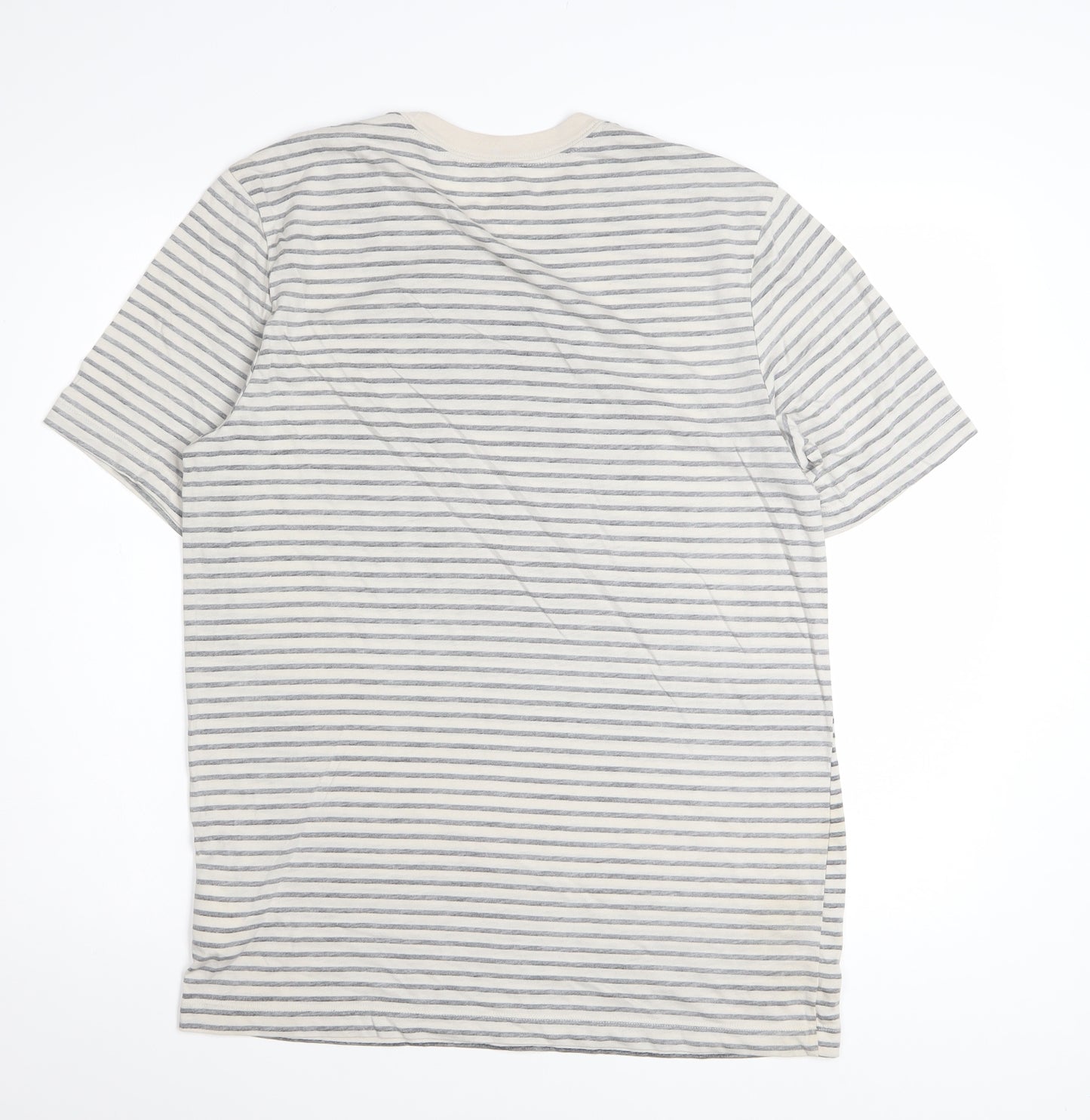 Nike Mens Beige Stripe Short Sleeve Crew Neck Air T-Shirt Medium