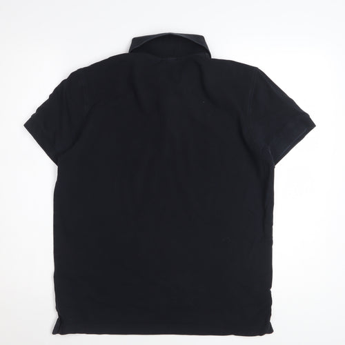 Hugo Boss Men's Black Regular Fit Cotton Polo Shirt Size M