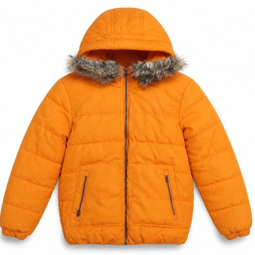 Regatta Boys Orange 11-12 Years Puffer Jacket Faux Fur Hooded Winter Coat