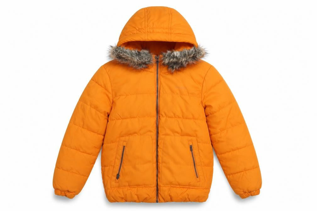 Regatta Boys Orange 11-12 Years Puffer Jacket Faux Fur Hooded Winter Coat