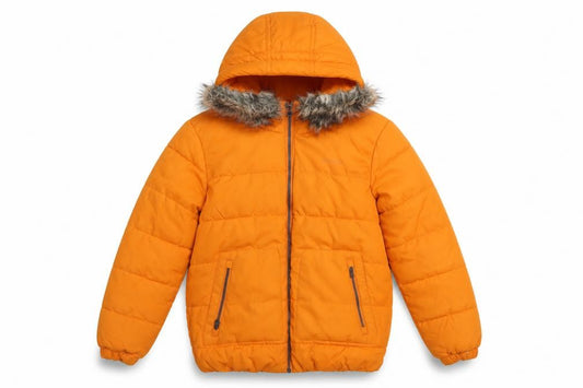 Regatta Boys Orange 11-12 Years Puffer Jacket Faux Fur Hooded Winter Coat