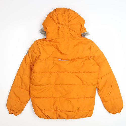 Regatta Boys Orange 11-12 Years Puffer Jacket Faux Fur Hooded Winter Coat