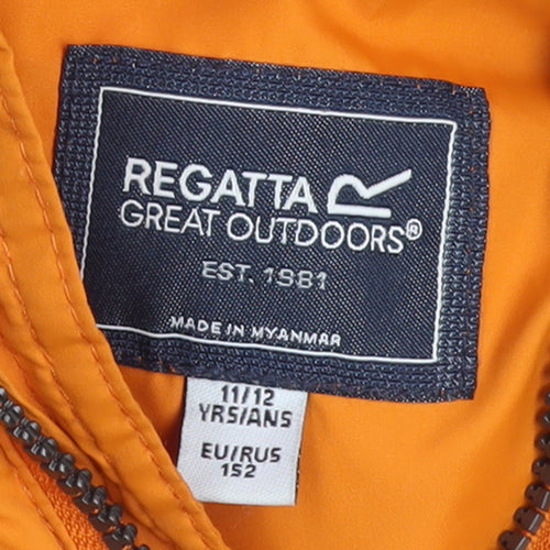 Regatta Boys Orange 11-12 Years Puffer Jacket Faux Fur Hooded Winter Coat