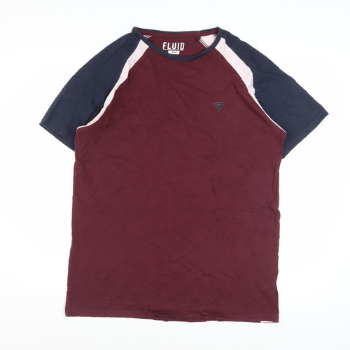 Fluid Men's Multicoloured Crew Neck Cotton T-Shirt Size L