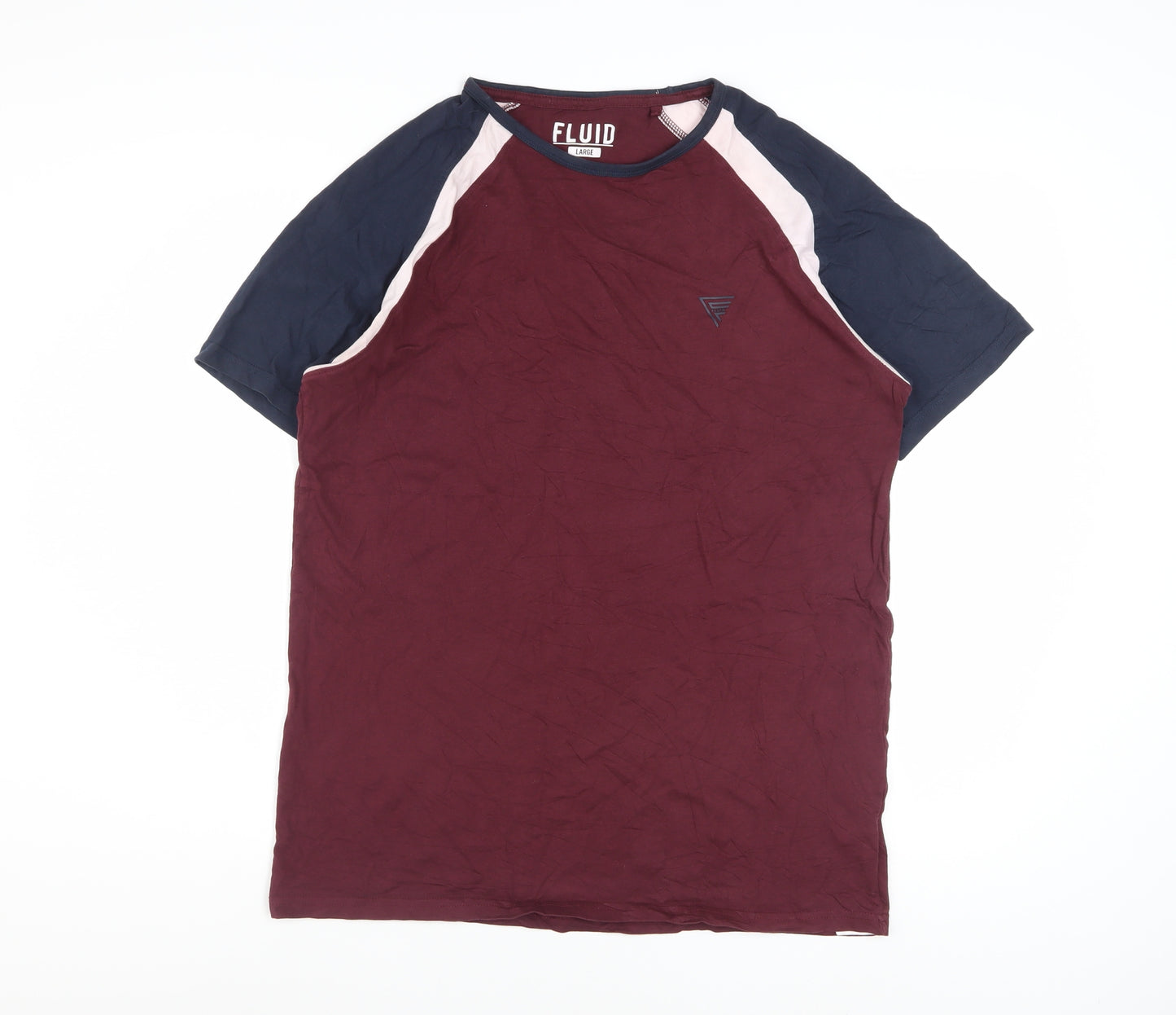 Fluid Men's Multicoloured Crew Neck Cotton T-Shirt Size L