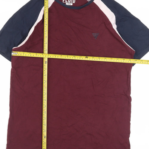 Fluid Men's Multicoloured Crew Neck Cotton T-Shirt Size L