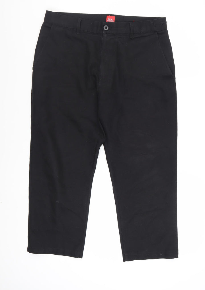 Slazenger Womens Black 32W Polyester Chino Trousers