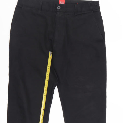 Slazenger Womens Black 32W Polyester Chino Trousers