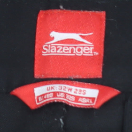 Slazenger Womens Black 32W Polyester Chino Trousers