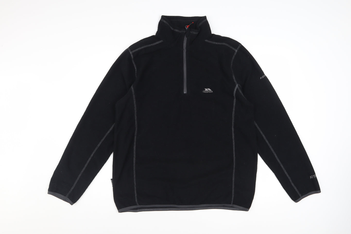 Trespass Men’s Black Fleece 1/4 Zip Pullover Sweatshirt Size S