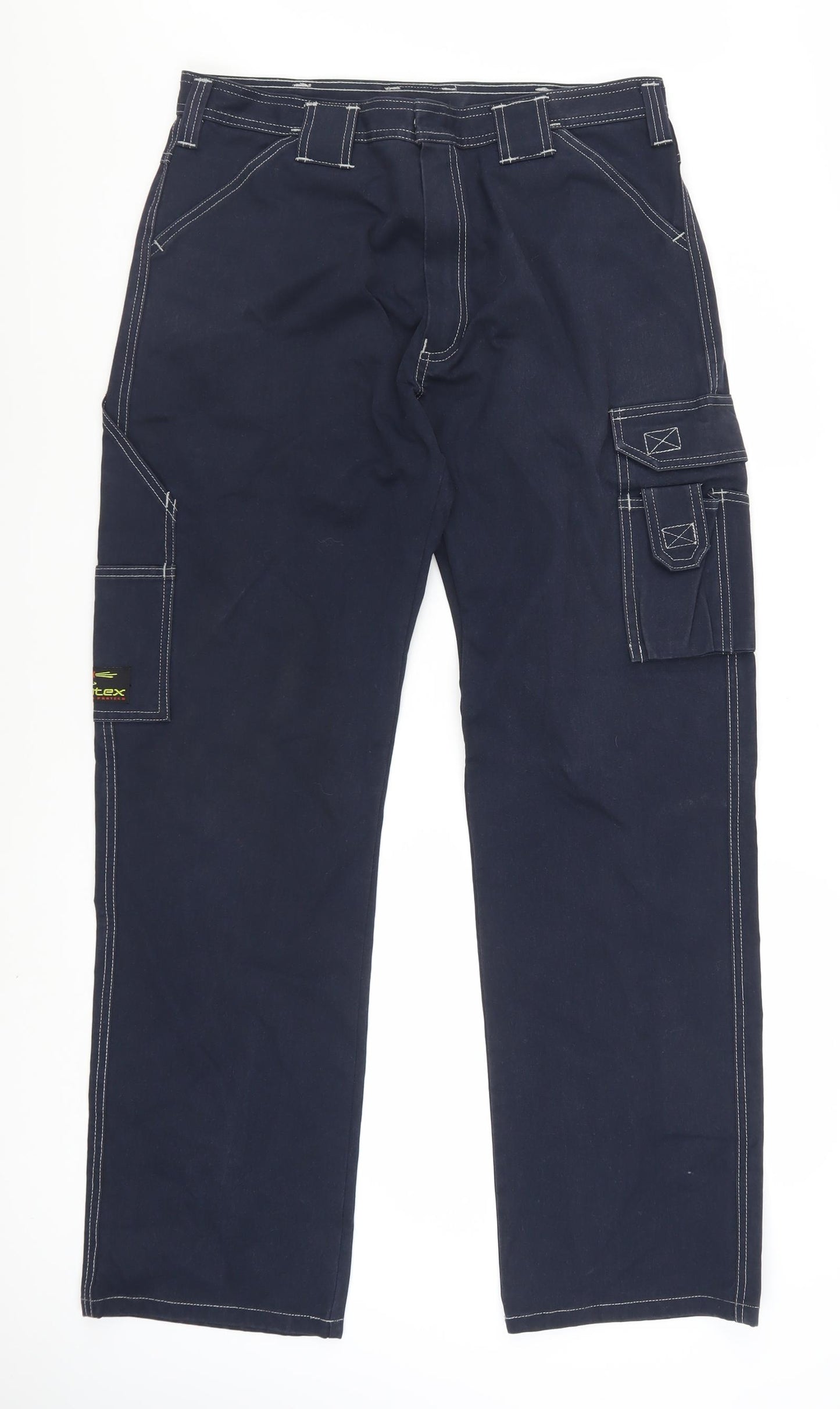 Tranemo Workwear Navy Mens Cargo Flame Resistant Trousers Size 36