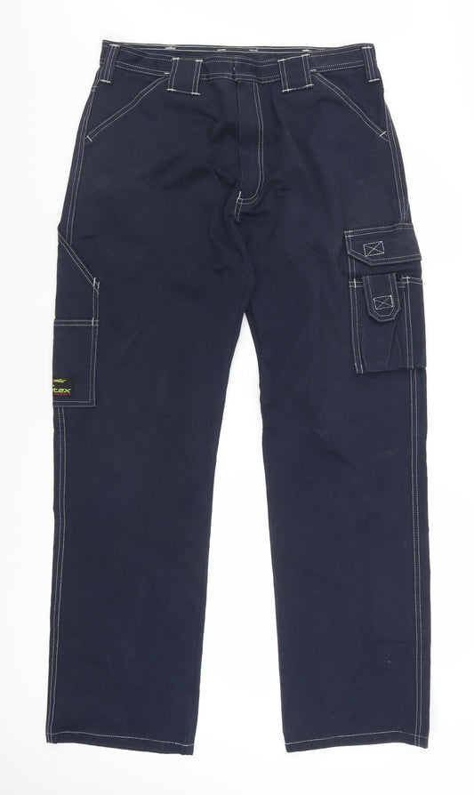 Tranemo Workwear Navy Mens Cargo Flame Resistant Trousers Size 36