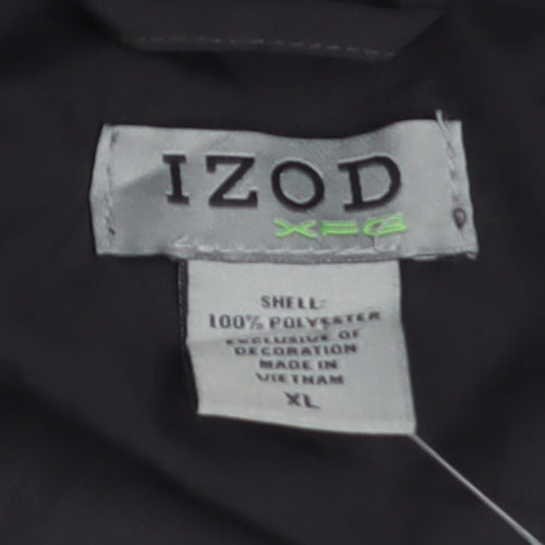 IZOD Men's Black XL Full Zip Windproof Lightweight Jacket
