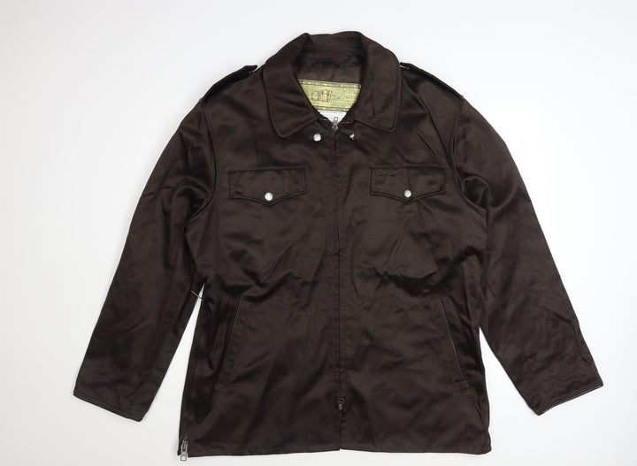 Evin Industries Men's Brown Military Style Polyester Jacket Size 46