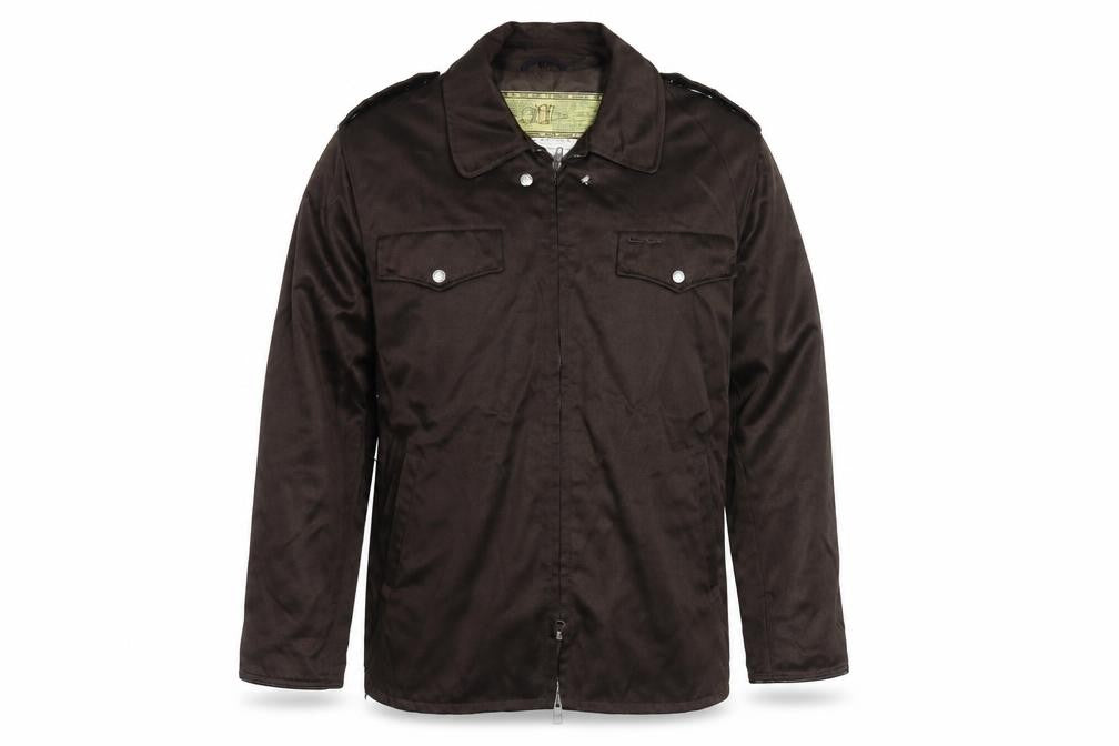 Front view of Evin Industries Men's Brown Military Style Polyester Jacket, size 46
