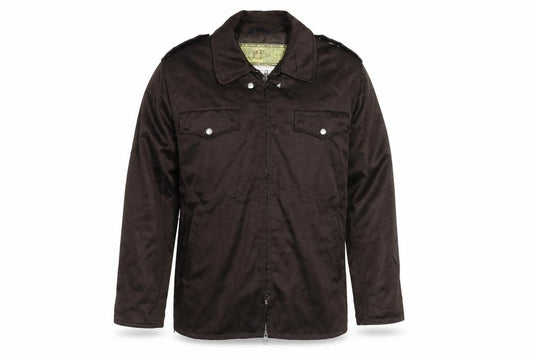 Front view of Evin Industries Men's Brown Military Style Polyester Jacket, size 46