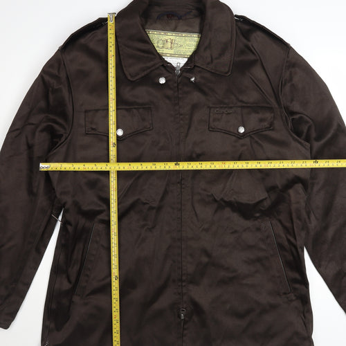 Evin Industries Men's Brown Military Style Polyester Jacket Size 46