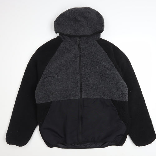 Brave Soul Women's Black Fleece Hooded Puffer Jacket L