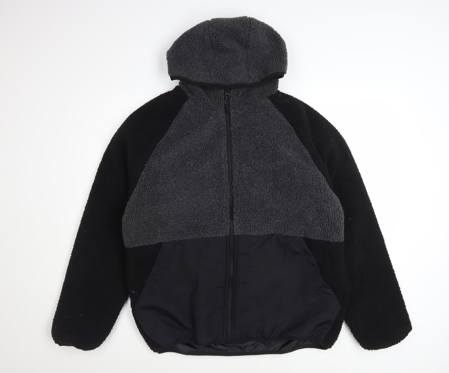 Brave Soul Women's Black Fleece Hooded Puffer Jacket L