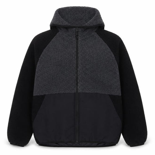 Brave Soul Women's Black Fleece Hooded Puffer Jacket L