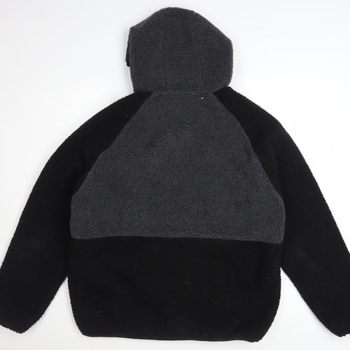 Brave Soul Women's Black Fleece Hooded Puffer Jacket L