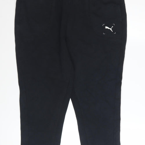 Puma Womens Black Jogger Trousers Size M Fleece Athletic Pants