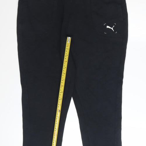 Puma Womens Black Jogger Trousers Size M Fleece Athletic Pants