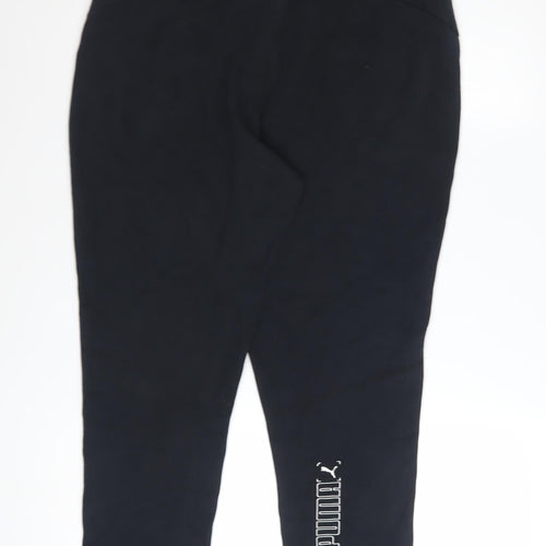 Puma Womens Black Jogger Trousers Size M Fleece Athletic Pants