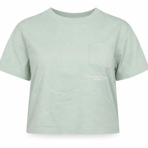 Nike Womens Green Cropped Cotton T-Shirt Size S Casual Sportswear