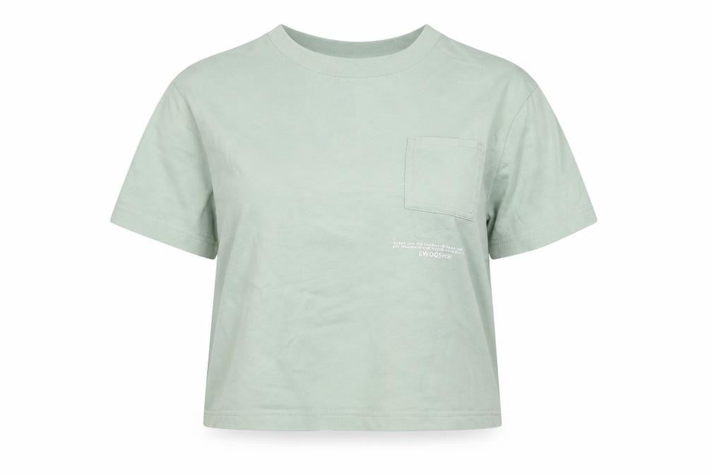 Nike Womens Green Cropped Cotton T-Shirt Size S Casual Sportswear