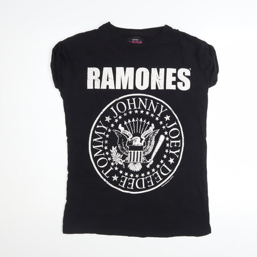 Ramones Women's Black Slim Fit Graphic T-Shirt Size 6