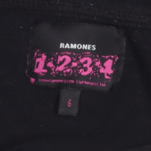 Ramones Women's Black Slim Fit Graphic T-Shirt Size 6