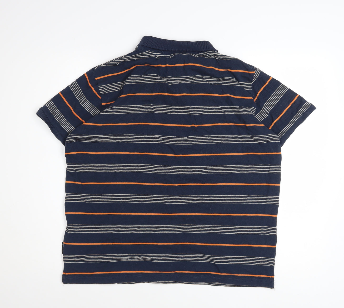 Bench Men's Blue Striped Cotton Polo Shirt XL Regular Fit
