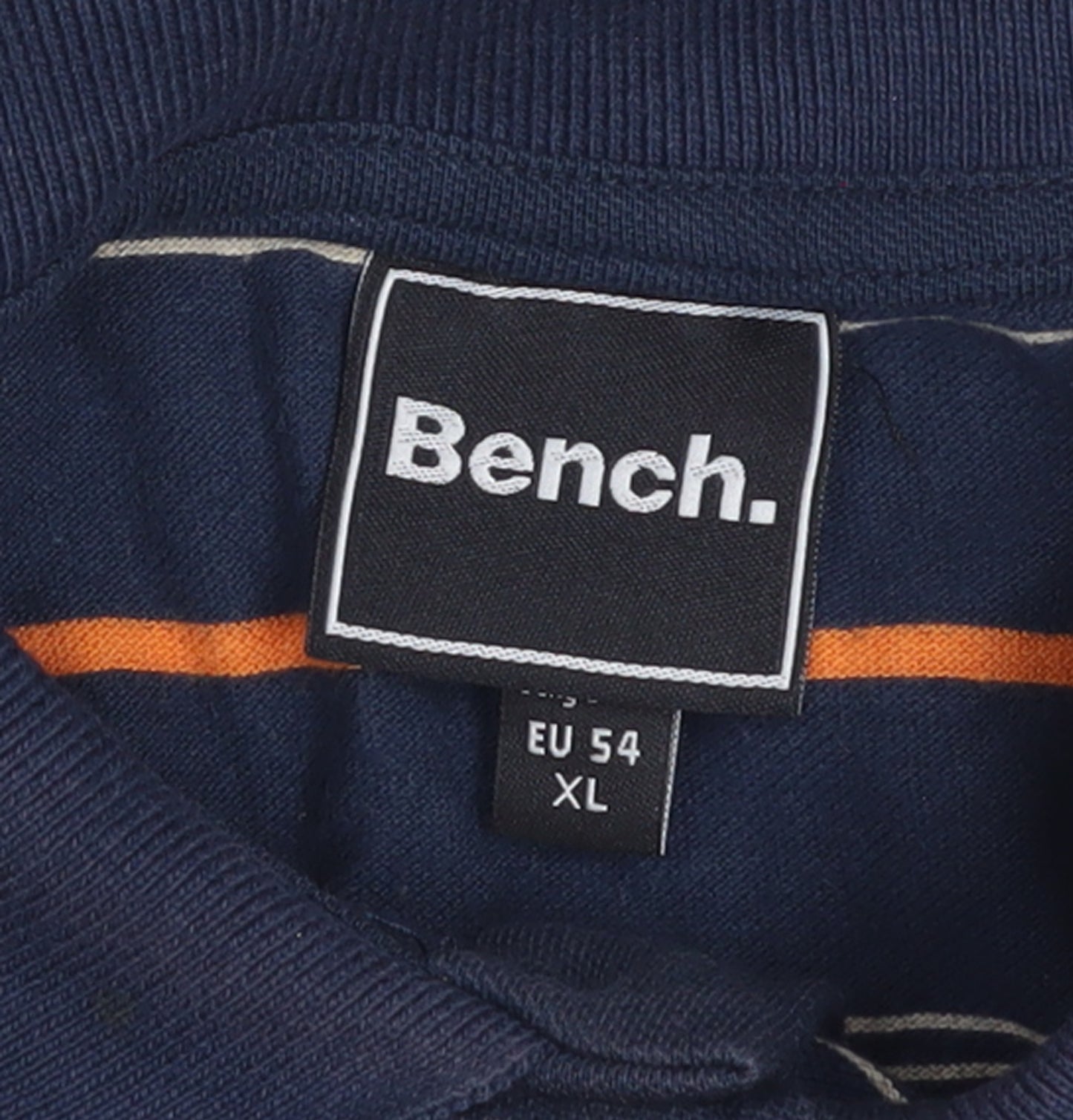 Bench Men's Blue Striped Cotton Polo Shirt XL Regular Fit