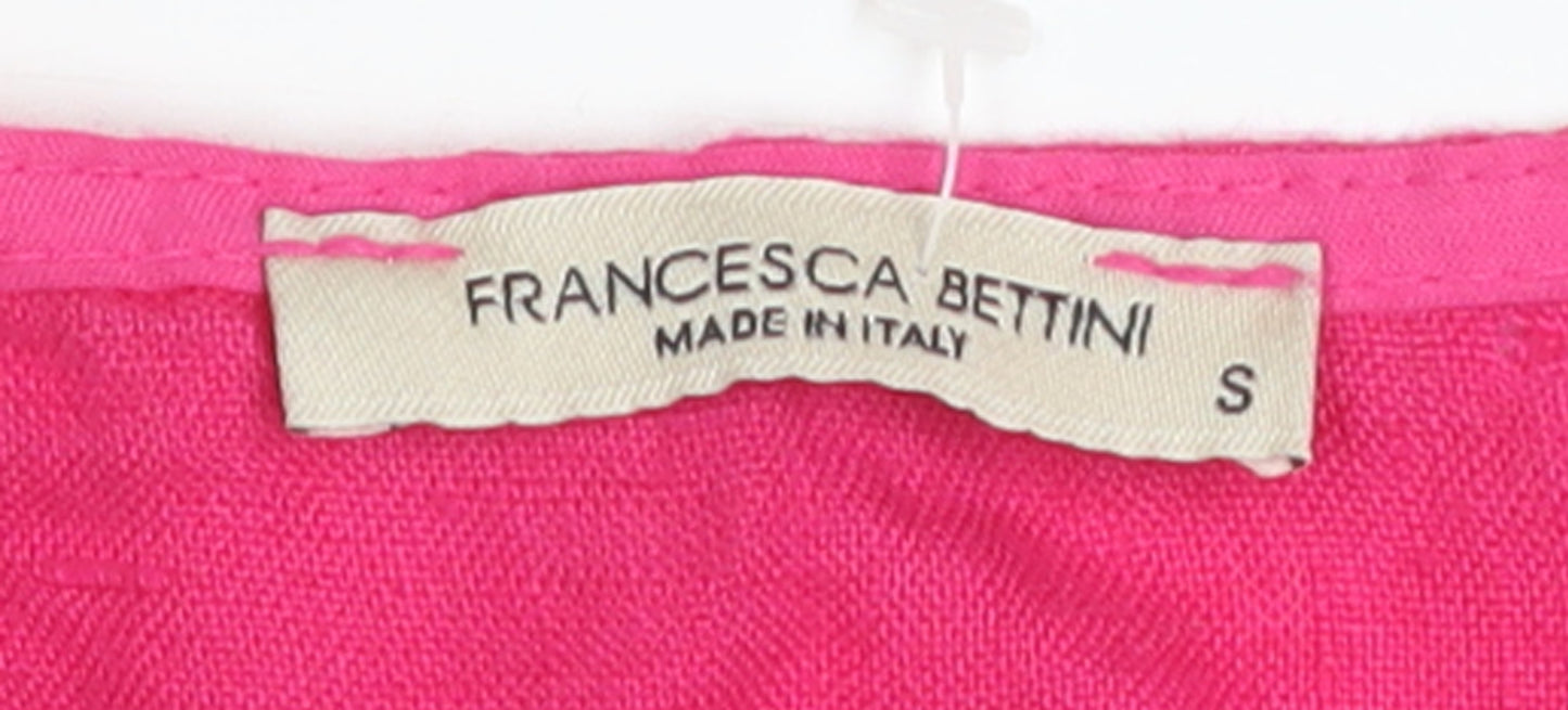 Francesca Bettini Women's Pink Linen Sleeveless Jumpsuit Size S