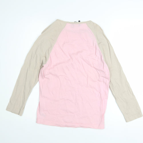 John Smedley Women's Pink Beige Merino Wool Crew Neck Jumper M