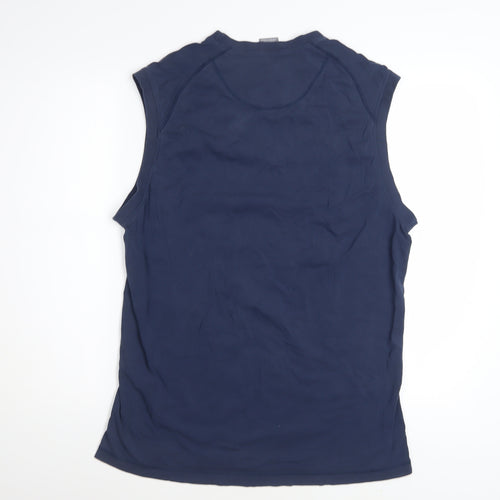 Nike Men's Navy Sleeveless Crew Neck Cotton T-Shirt Size L