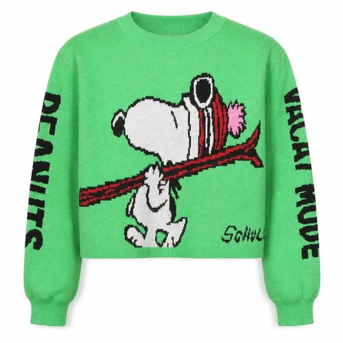 H&M Girls Green Peanuts Snoopy Pullover Jumper 12-14 Years Acrylic Knit