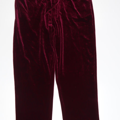 Pour Moi Womens Red Velvet Drawstring Trousers Size 14