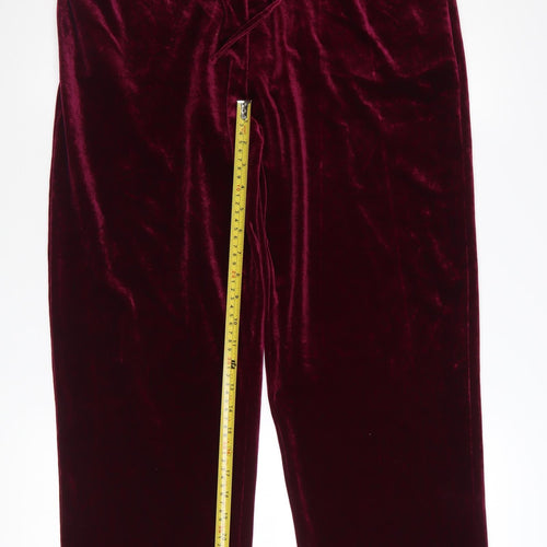 Pour Moi Womens Red Velvet Drawstring Trousers Size 14