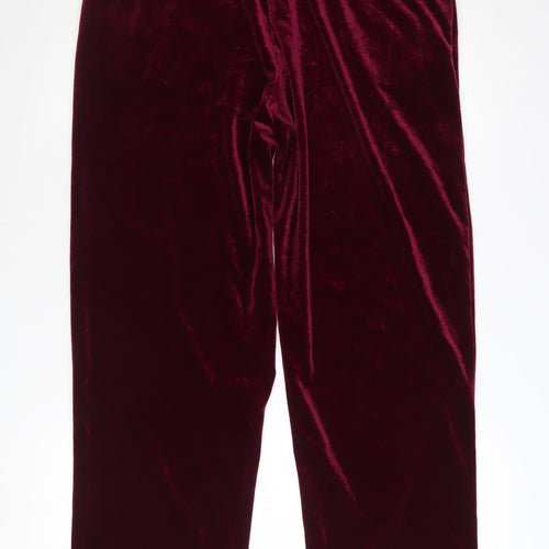 Pour Moi Womens Red Velvet Drawstring Trousers Size 14
